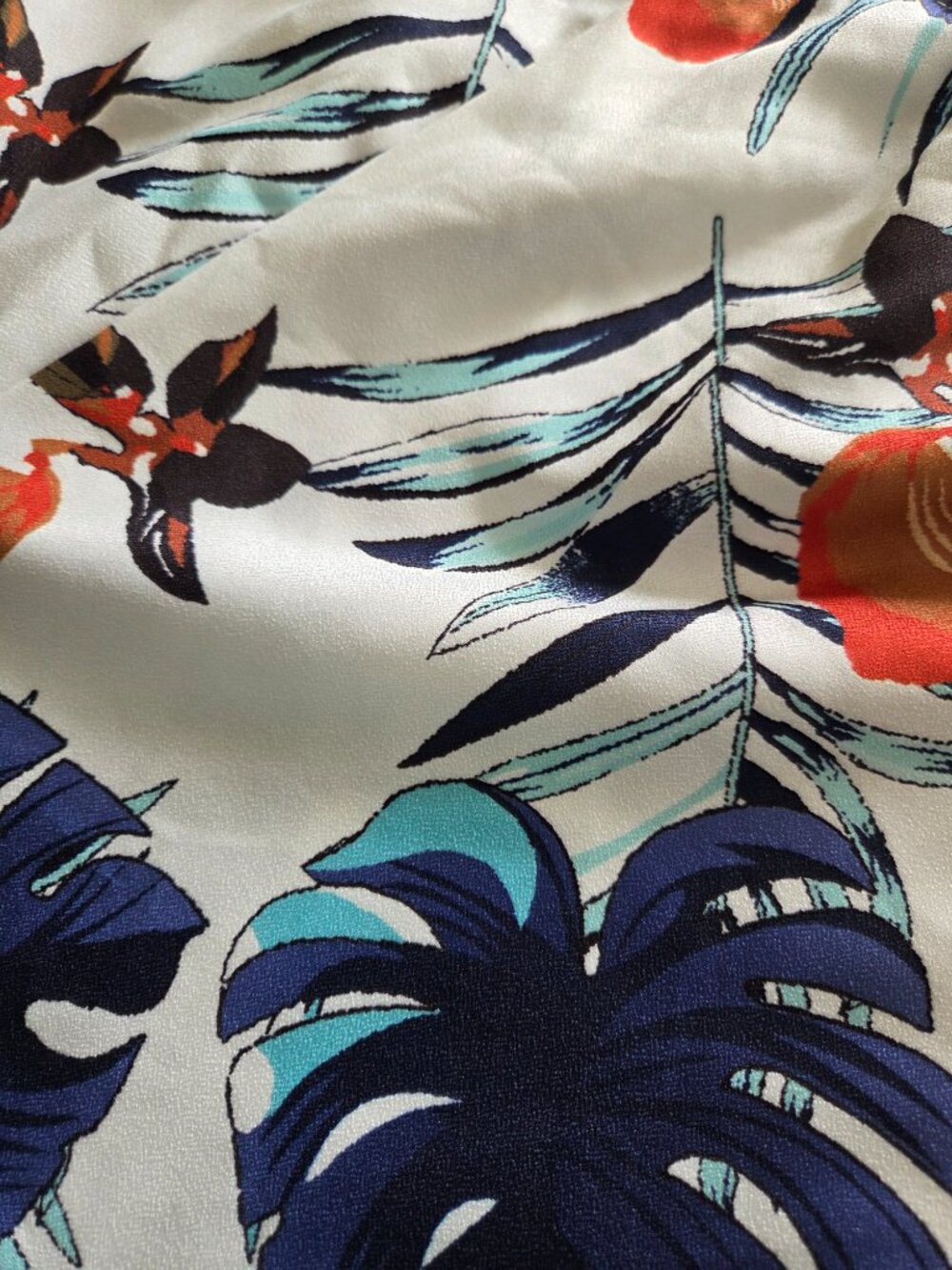 SHEIN White Tropical Montera Print High Waist Paperbag Shorts - Picture 6 of 10